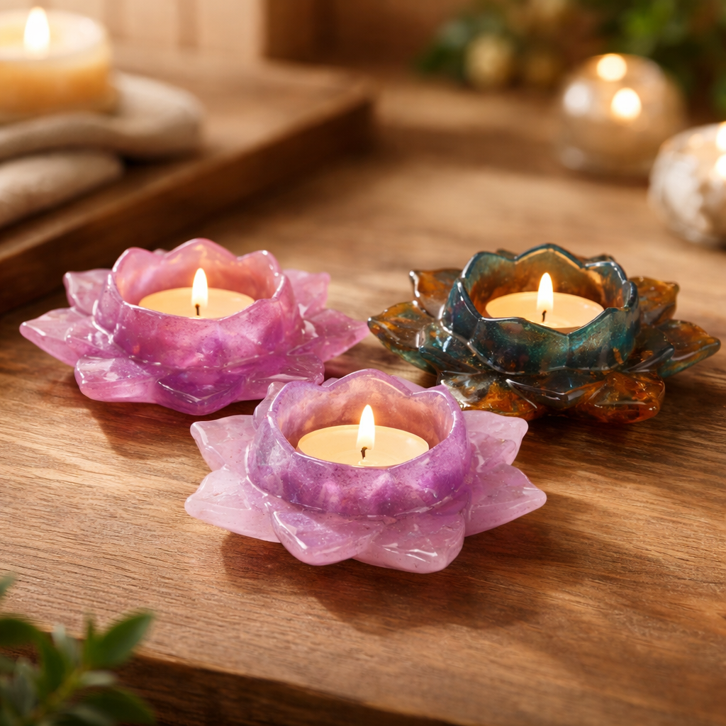 Porta Velas Flor de Loto ✨🕯️